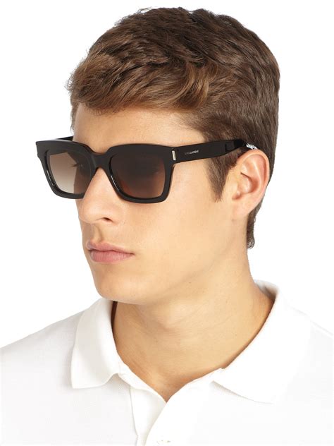 mens black square frame sunglasses